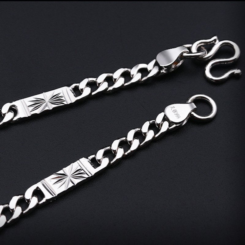 Car flower men's necklace domineering trendy men's chain personality matching chain Valentine's day gift for boyfriend gift