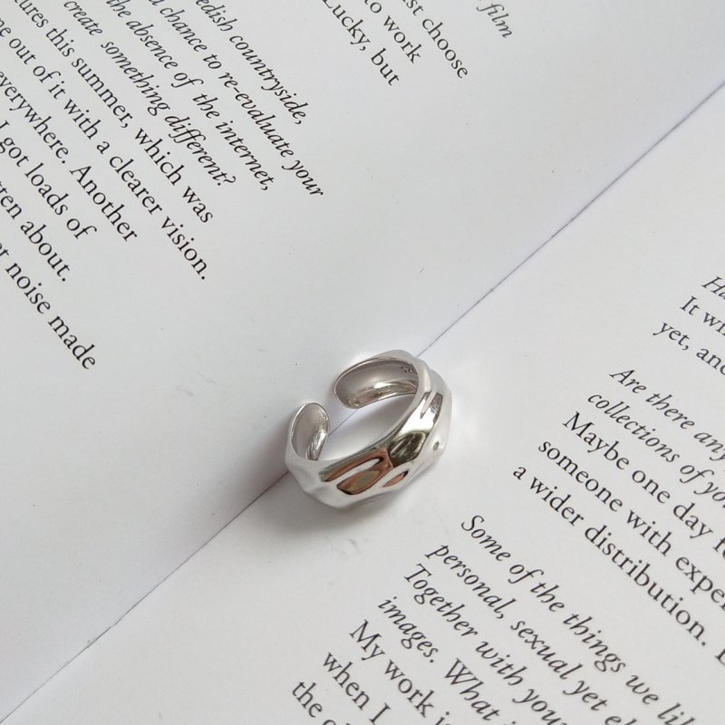 Designer S925 Sterling Silver Tinfoil Ring Simple Ring