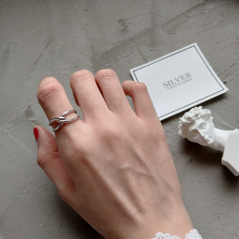 Original design 925 sterling silver knotted ring female ring tail ring Original design 925 sterling silver knotted ring female ring tail ring