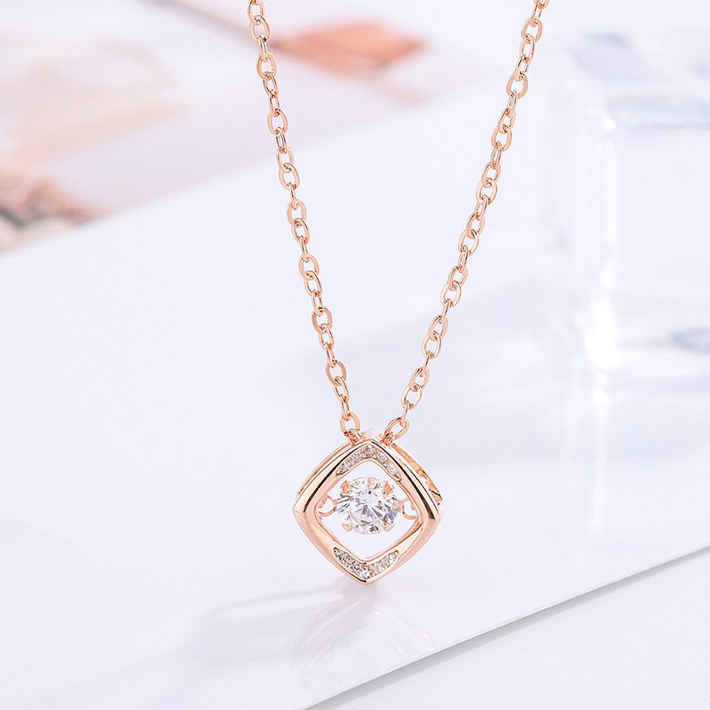 Light luxury 999 sterling silver simple geometric smart necklace female design sense necklace versatile sweater chain Light luxury 999 sterling silver simple geometric smart necklace female design sense necklace versatile sweater chain