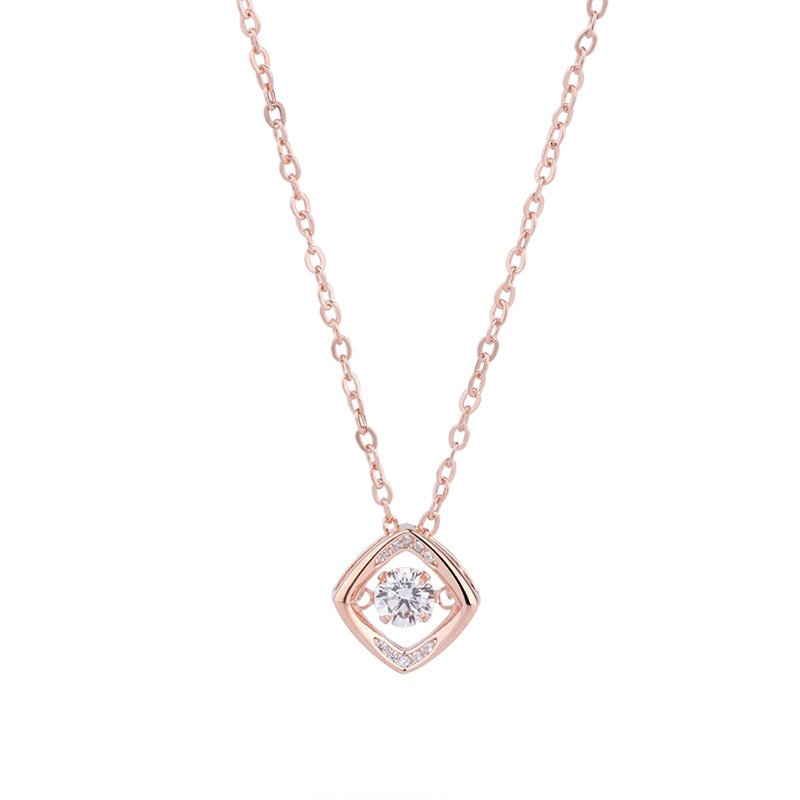 Light luxury 999 sterling silver simple geometric smart necklace female design sense necklace versatile sweater chain