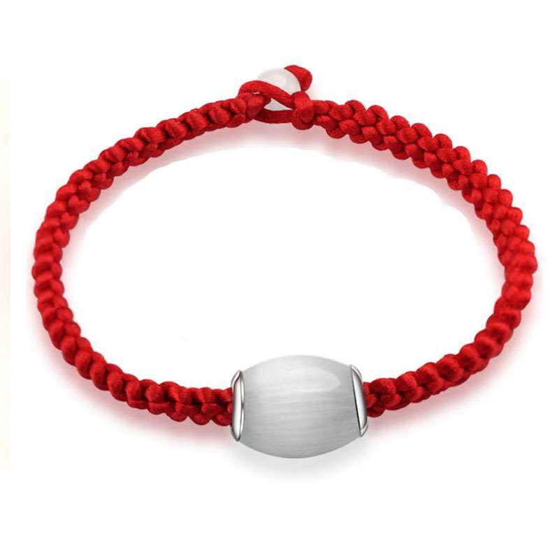 Lovers bracelets for men and women pink and white opal jewelry 925 silver red string bracelet for men and women