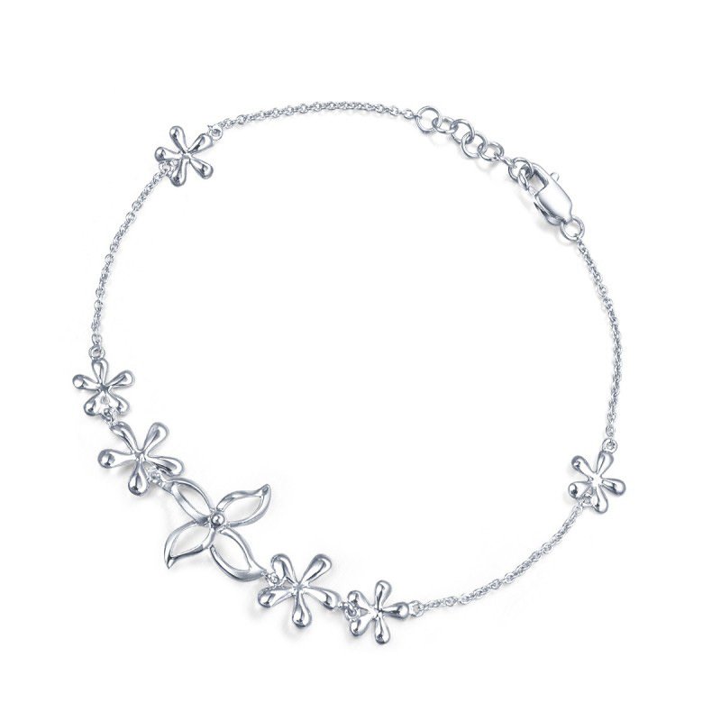 925 sterling silver lucky four-leaf clover bracelet female temperament simple flower jewelry