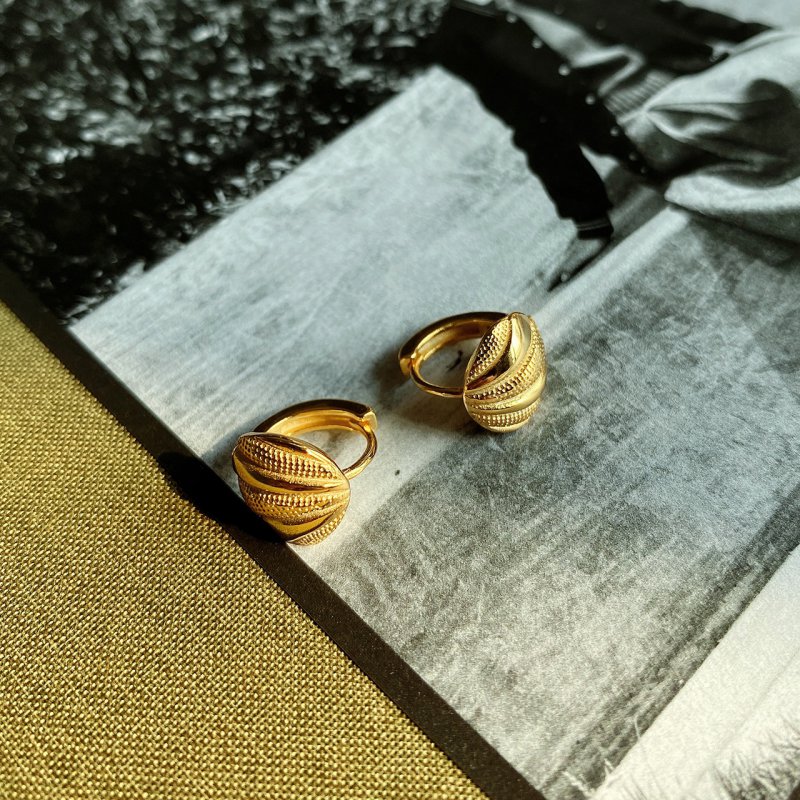 Wind 925 sterling silver earrings geometric female simple retro fashion shell earrings earrings