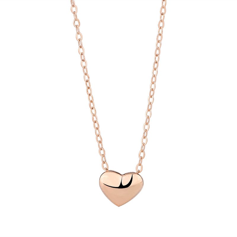 S999 sterling silver love necklace female autumn and winter trend simple fashion student heart-shaped clavicle chain