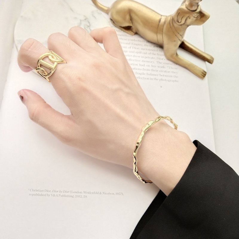 S925 sterling silver simple plain silver craft single line opening beating bangle bracelet