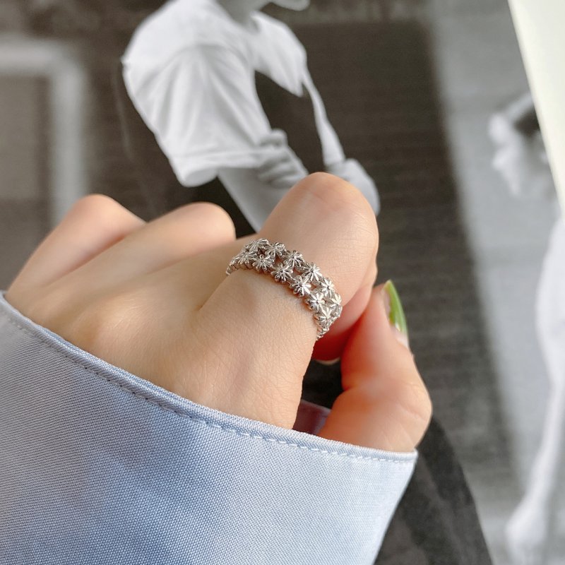 925 sterling silver ring minimalist ring female design sense net red daisy ring