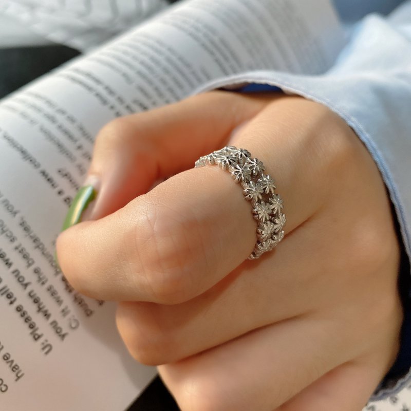 925 sterling silver ring minimalist ring female design sense net red daisy ring