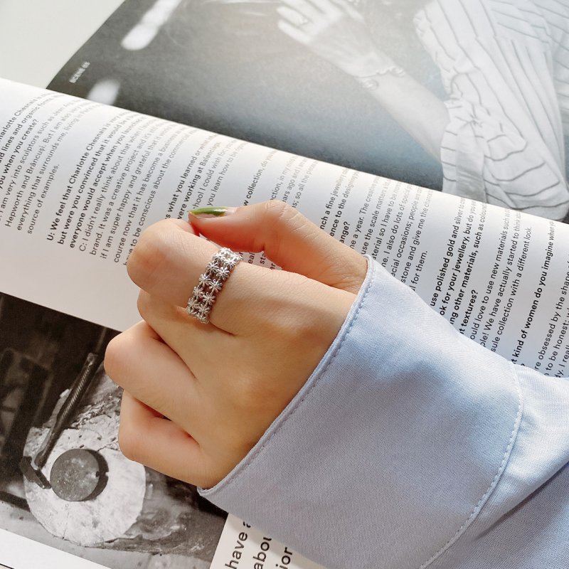 925 sterling silver ring minimalist ring female design sense net red daisy ring
