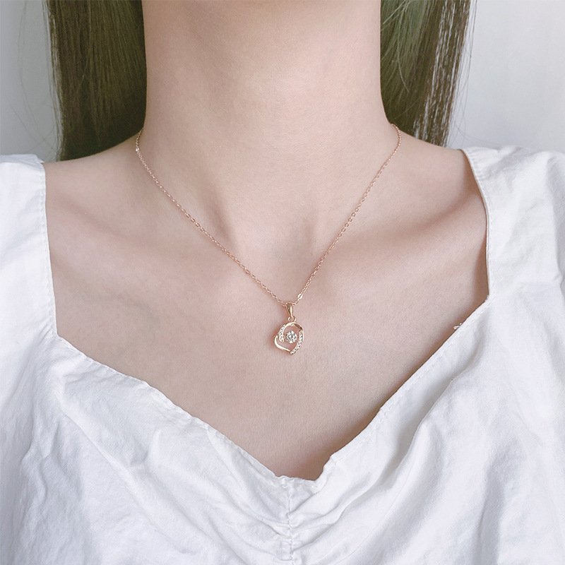 Creative smart necklace 999 sterling silver love necklace female beating heart pendant necklace direct sales