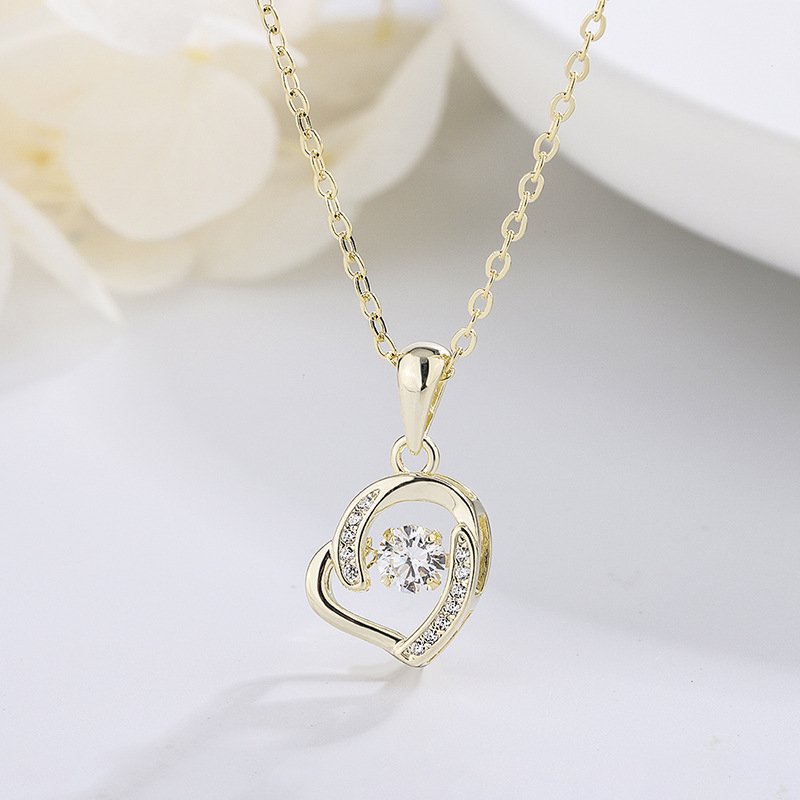 Creative smart necklace 999 sterling silver love necklace female beating heart pendant necklace direct sales