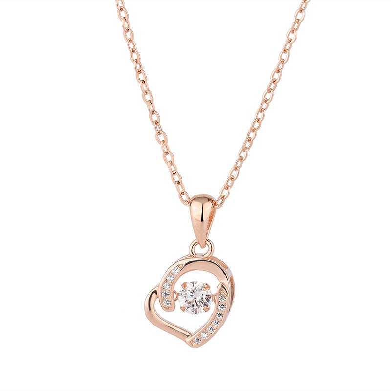 Creative smart necklace 999 sterling silver love necklace female beating heart pendant necklace direct sales