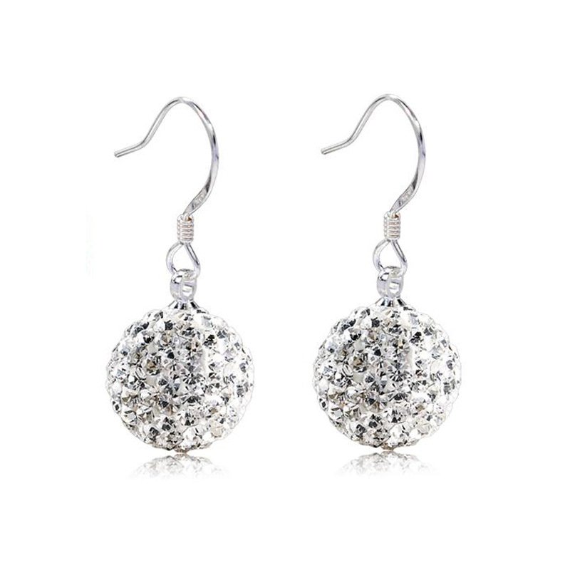 Shambhala earrings 925 silver fashion full diamond personality earrings rhinestone ball ear jewelry