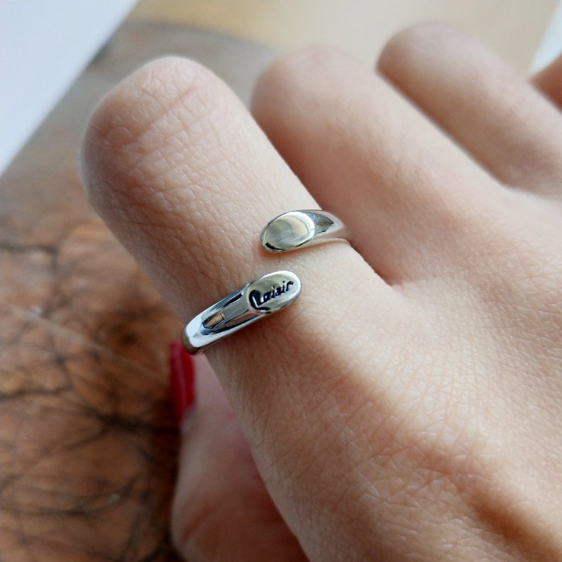 925 Sterling Silver Simple Temperament All-match Open English Ring Ring