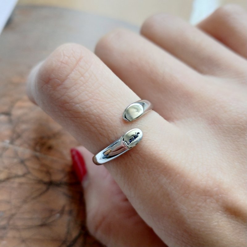 925 Sterling Silver Simple Temperament All-match Open English Ring Ring