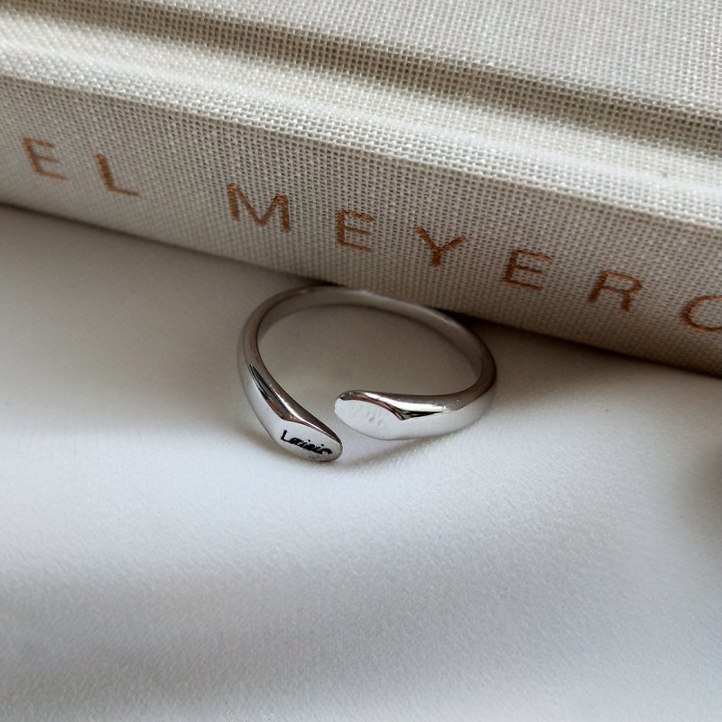 925 Sterling Silver Simple Temperament All-match Open English Ring Ring