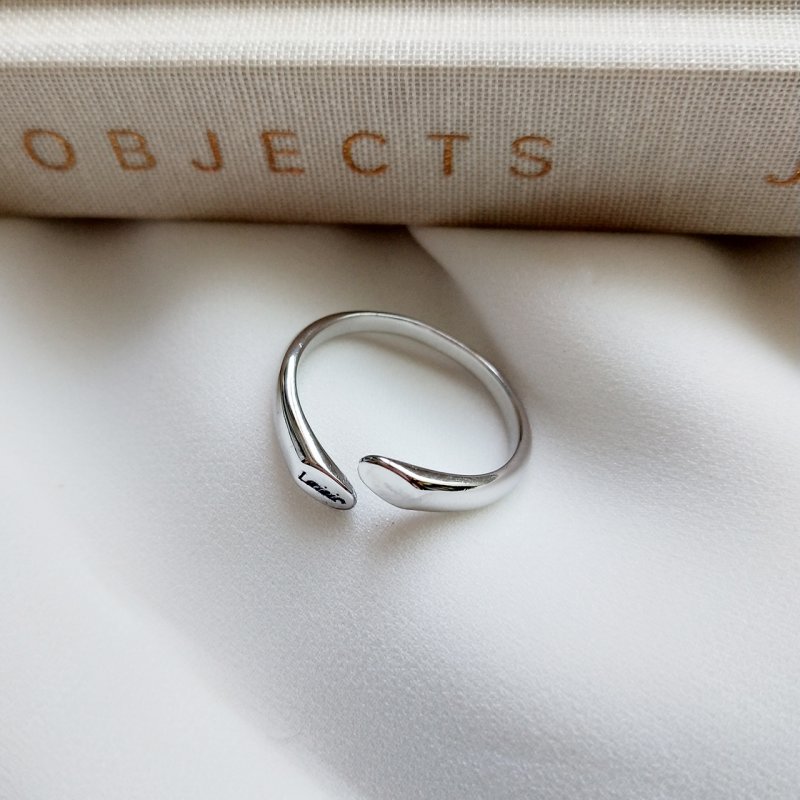 925 Sterling Silver Simple Temperament All-match Open English Ring Ring