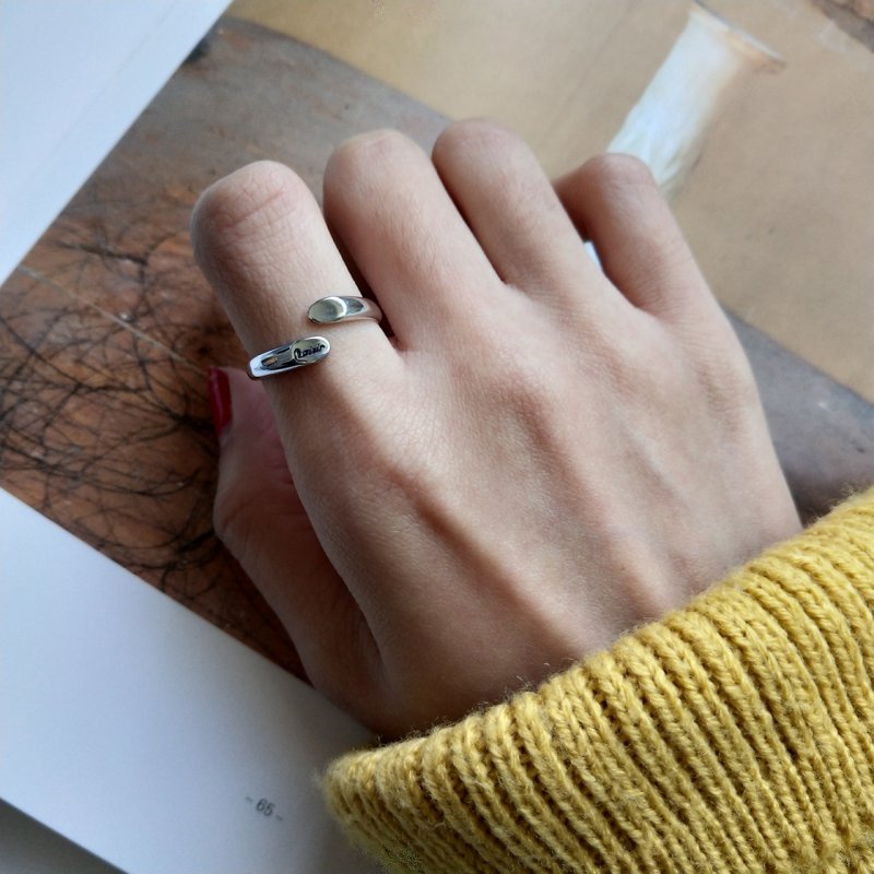 925 Sterling Silver Simple Temperament All-match Open English Ring Ring
