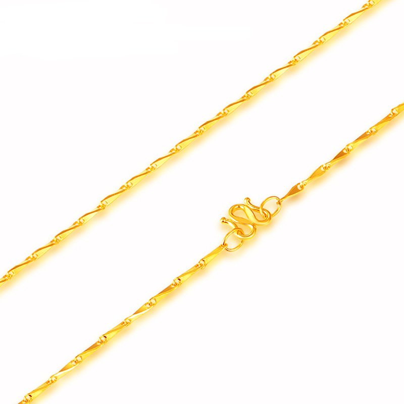 Gold melon seed necklace Ladies fine gold chain Vietnamese sand gold bridal necklace
