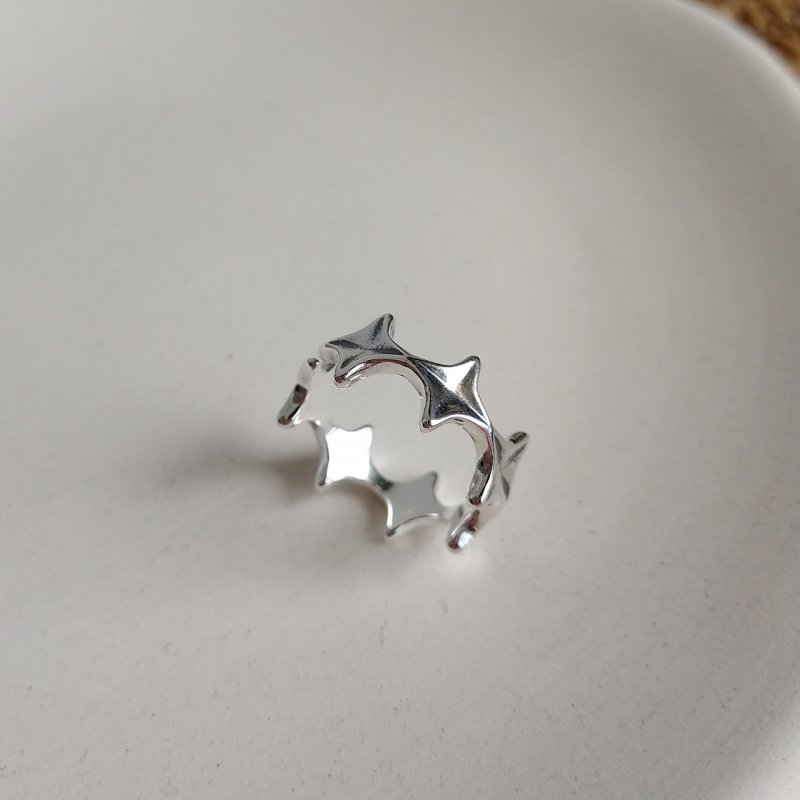Jewelry 925 sterling silver retro distressed ring personalized jewelry fashion irregular star ring