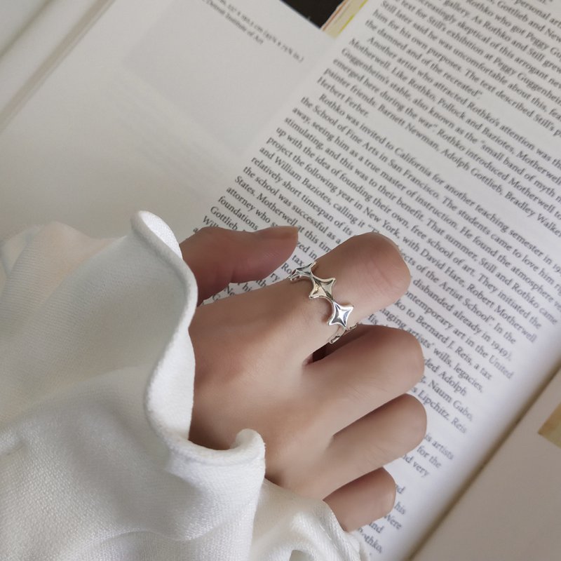 Jewelry 925 sterling silver retro distressed ring personalized jewelry fashion irregular star ring