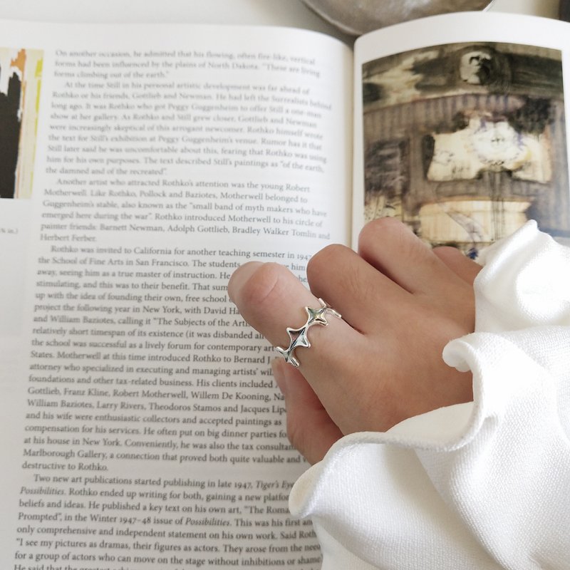 Jewelry 925 sterling silver retro distressed ring personalized jewelry fashion irregular star ring