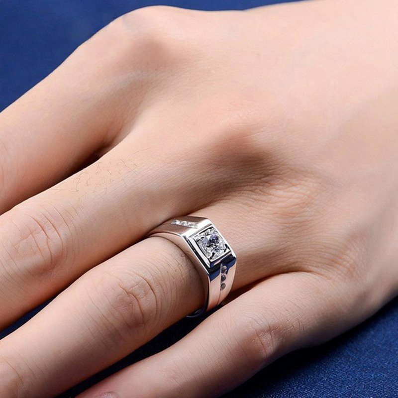 Domineering men's ring wedding ring ring open couple ring simple platinum female ring wedding prop ring
