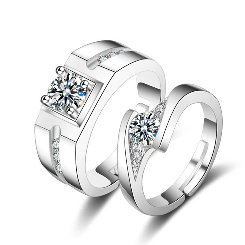 Domineering men's ring wedding ring ring open couple ring simple platinum female ring wedding prop ring
