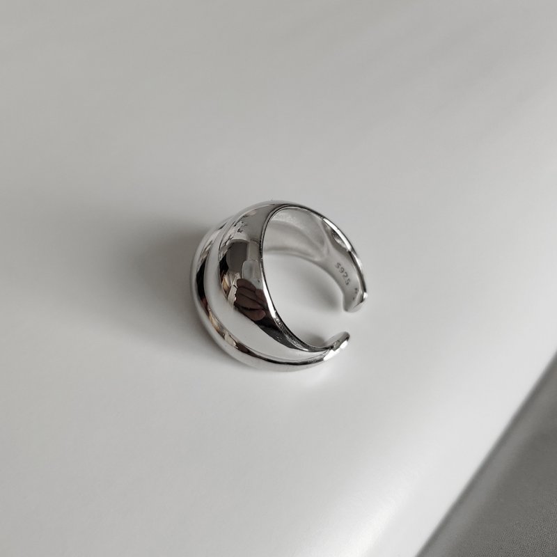 925 sterling silver ring net red with the same personality niche cold wind ring female minimalist index finger open ring