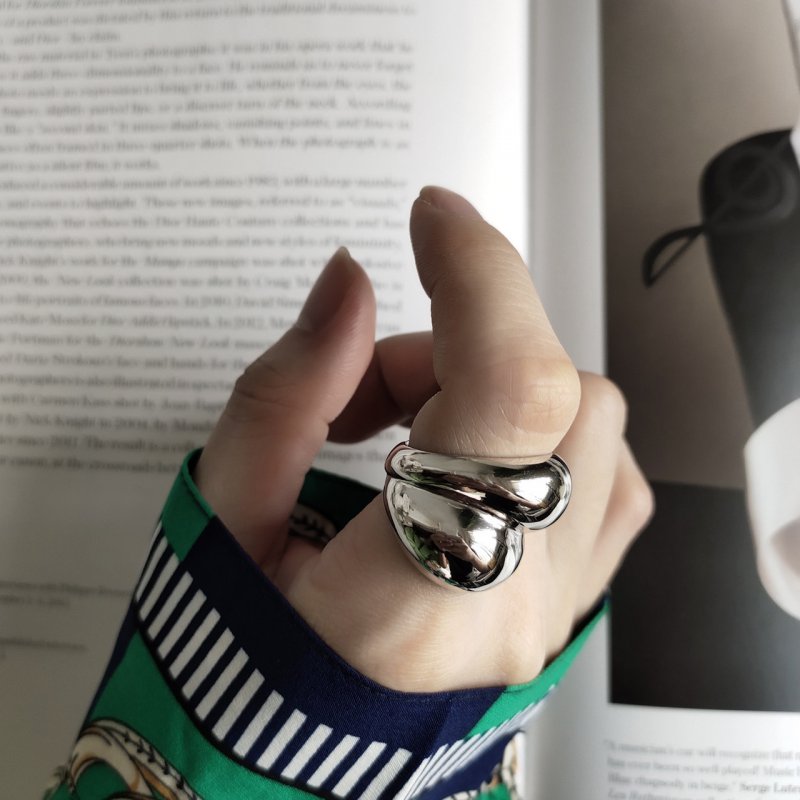 925 sterling silver ring net red with the same personality niche cold wind ring female minimalist index finger open ring