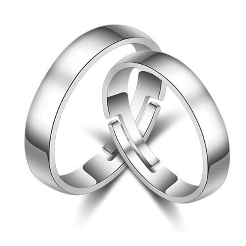 925 Silver Couple Rings Glossy Plane Ring Ring Male and Female Creative Gift Jewelry
