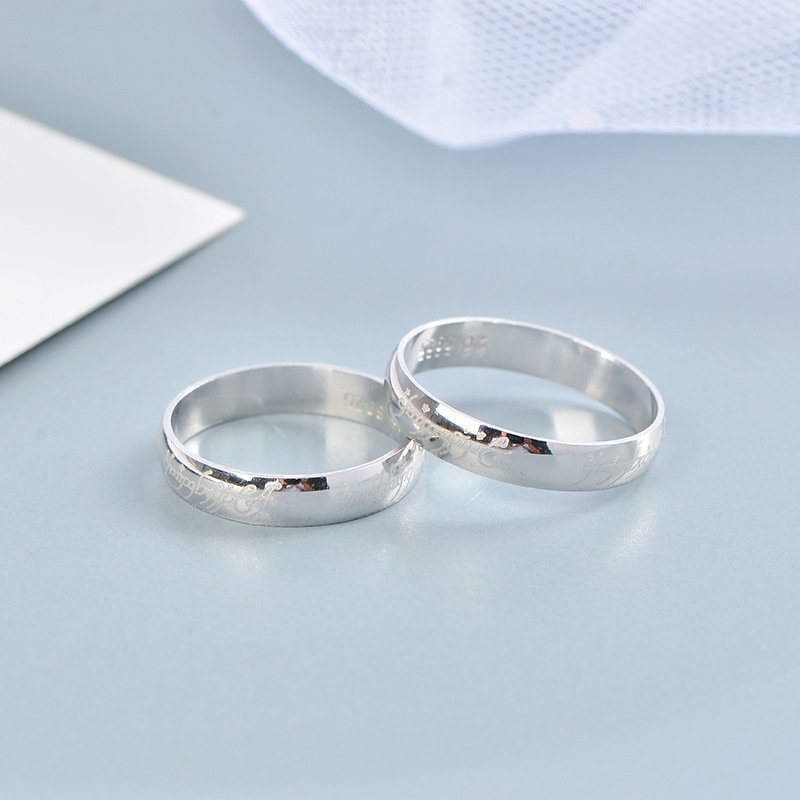 Fashion Domineering Big Lord of the Rings Couple Rings Cupronickel Silver Men's and Women's Ring
