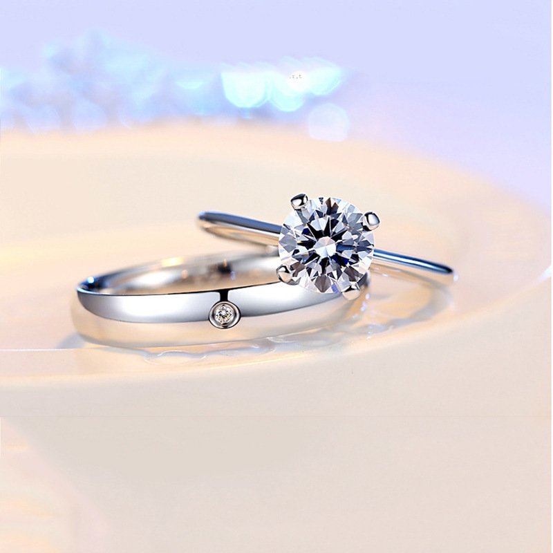 Fashion open ring, couple ring, male and female live mouth ring, wedding ring