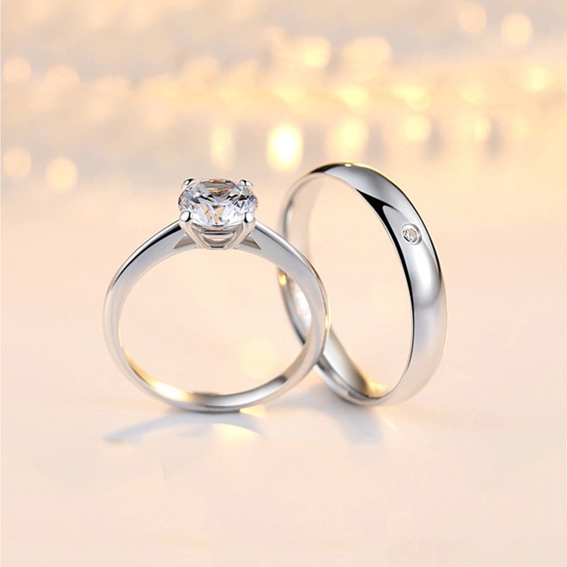 Fashion open ring, couple ring, male and female live mouth ring, wedding ring