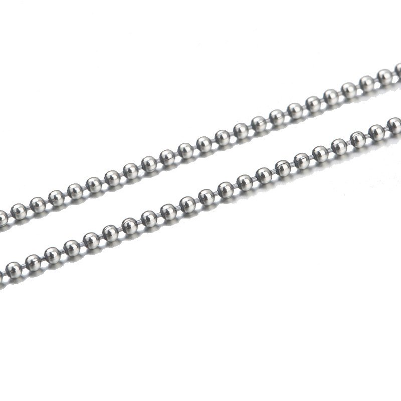 Silver female necklace, clavicle chain, round beads, short silver chain
